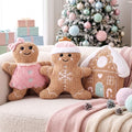 Konohan 3 Pcs Christmas Gingerbread Man House Throw Pillows Pastel Pillow