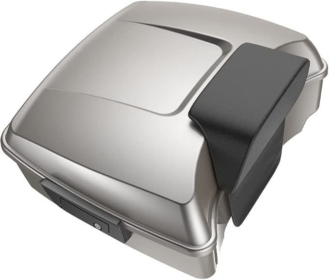 Advanblack Road Glide Tour Trunk Pack Pewter Pearl Chopped Tour Trunk Pack Backrest Pad for '97-'25 Harley Touring Road King Street Glide Electra Glide CVO models