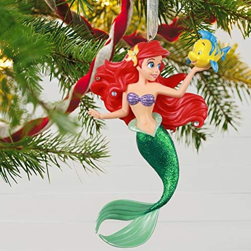 Hallmark Keepsake Christmas Ornament 2020, Disney The Little Mermaid Ariel and Flounder, Metal