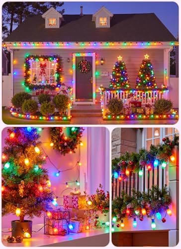 Vintage Christmas Lights Outdoor, 50Ft C9 String Lights with 50 LED Bulbs