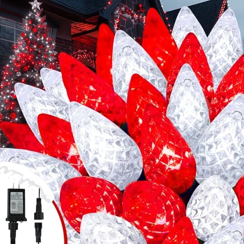 250 LED Linkable C6 Christmas Lights 82FT Christmas Lights Outdoor Decor