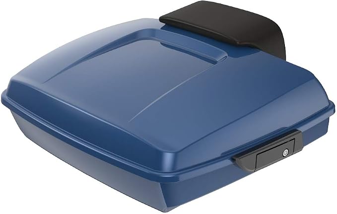 Advanblack Road Glide Tour Trunk Pack Legend Blue Razor Tour Trunk Pack Backrest Pad for '97-'25 Harley Touring Road King Street Glide Electra Glide CVO models
