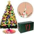 6ft DIY Christmas Tree Kit Artificial Christmas Tree with Lights and Ornaments 48'' Xmas Trees Skirt 65 x 30 x 15'' Storage Bag, LED Holiday Xmas Trees for DIY Home Decor(Gold,Stylish)