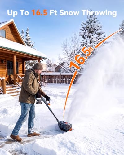 Cordless Snow Shovel, Electric Snow Blower with Total 8000mAh Battery