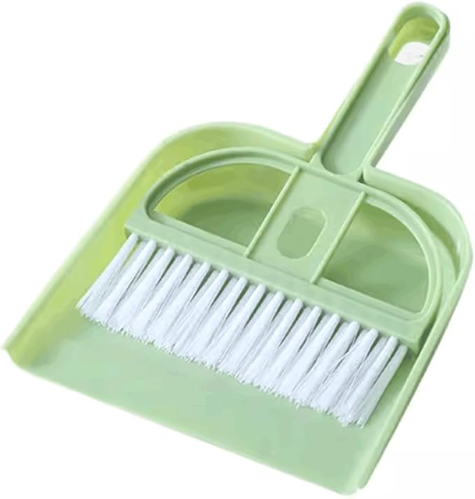 Compact Plastic Small Broom and Dustpan Set Household Desktop Mini Soft Bristle Cleaning Broom and Dustpan Washable Lightweight