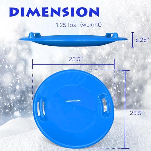 Slippery Racer Heavy-Duty Cold Resistant Downhill Pro Adults and Kids Plastic Outdoor Winter Saucer Disc Snow Sled with Handles (Superman, 2)