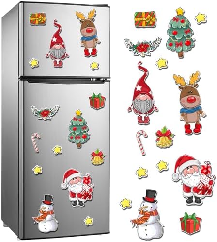 Magnetic Christmas Tree for Refrigerator, Soft Magnetic Ornaments Set, Reusable Holiday Decor for Kids & Family, Fun Xmas Decoration for Home, Kitchen, Office (Xmas Tree-B)