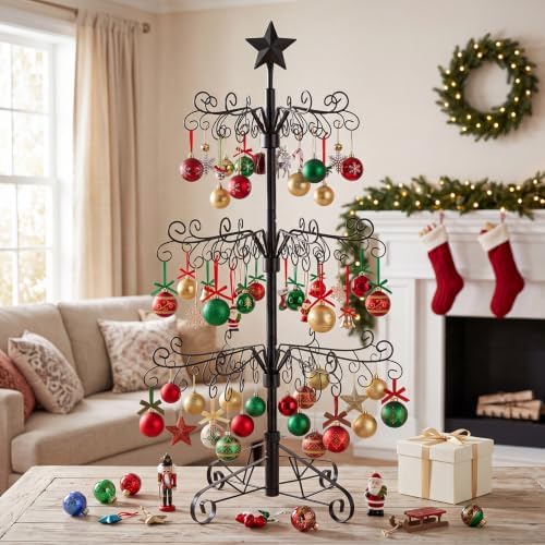 Aduanbang Christmas Ornament Display Stand Tree 3 FT Iron Rack