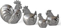 Roosters & Hens 4-Piece Pewter Measuring Spoon Set by Roosfoos, Handmade in the USA