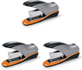 Swingline Stapler, 70 Sheet Capacity, Optima 70, Jam Free, Reduced Effort, Soft Grip, Metal, Silver, Black and Orange (87870) (Pack of 3)