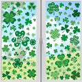 120 PCS St Patricks Day Decorations, 4 Sheets St Patricks Day Window Clings with Polka Dots Stripes Plaid Patterns, Double-Sided Green Party Decorations, Shamrock Window Clings for Home Decor