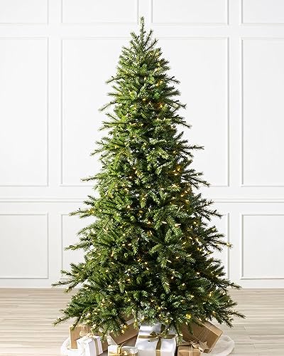 Balsam Hill Norwegian Grand Fir - Traditional Slim Artificial Christmas Tree with Classic Needle Foliage, LED Clear, 7'