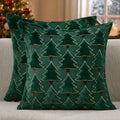 Allorry Christmas Pillow Covers 20x20 inch Set of 2 Christmas Decorations Soft Plush Faux Fur Wool Green Christmas Tree Throw Pillow Cases Winter Holiday Decor for Sofa Living Room PT-012A20