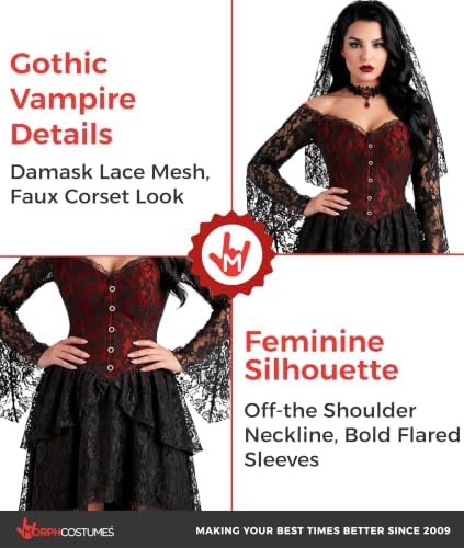 Morph Gothic Vampire Costume Women, Halloween Costumes for Women Adult