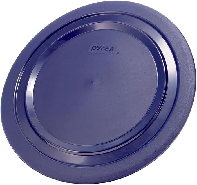Pyrex 7404 (4.5Qt) Glass Mixing Bowl & 7404-PC Blue Lid - Made in USA | Clear Glass | BPA-Free Plastic Cover | Round Shape | Food Prep Use | Top Rack Dishwasher Safe | Resists Stains & Odors
