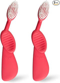 RADIUS Toothbrush, Flex Brush, Soft Bristles, Right Handed, Watermelon Brush with White Bristles, BPA Free & ADA Accepted, Pack of 2