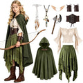 9Pcs Medieval Renaissance Viking Archer Elf Costume for Girls