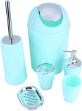 YWBL-WH 6PCS Bathroom Accessory Set Soap Dish Cup Toothbrush Holder Toilet Brush Bin Hand Sanitizer Bottle Home Decor with Resin for Bathroom