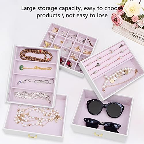 AKOZLIN 6-Tier Jewelry Box Organizer 5 Drawers Storage Extra Large White