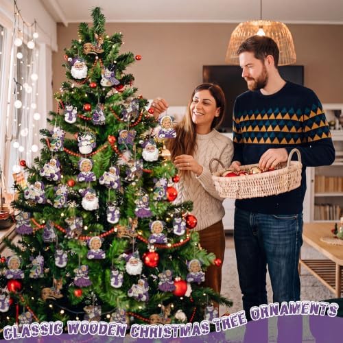 Huwena 36 Pcs Vintage Christmas Tree Ornaments, Classic, Purple
