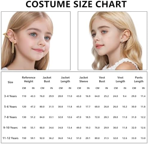 Pop Star Costume Kids Girls Golden Stage Outfit Halloween Costume Accessory