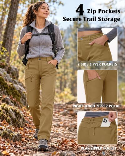 Women's Fleece-Lined Softshell Hiking Pants