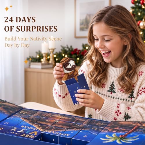 Nativity Advent Calendar 2026, 24 Days Handcrafted Nativity Set for women