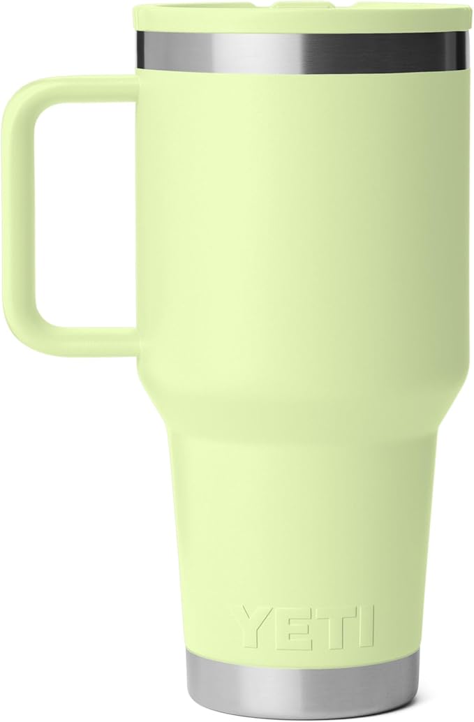 YETI Rambler 30 oz Travel Mug with Flip Straw Lid – Stainless Steel, Vacuum Insulated, Leakproof, Cup Holder Friendly, Grasshopper