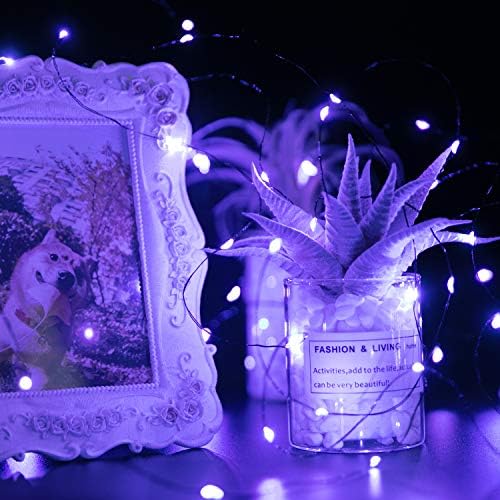 Brightown 12 Pack Purple Fairy Lights Battery Operated for Halloween Decor
