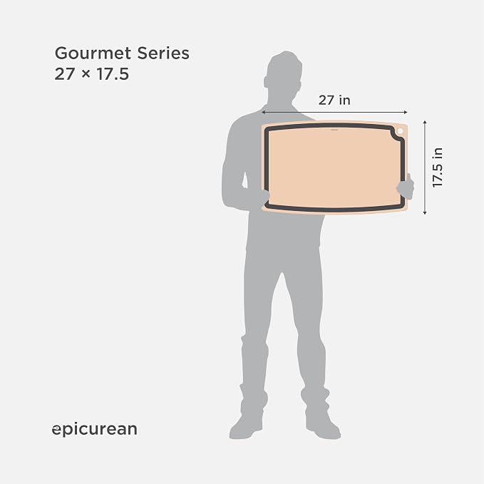 Epicurean Gourmet Series Cutting Board with Juice Groove, 27-Inch by 17.5-Inch, Natural/Slate