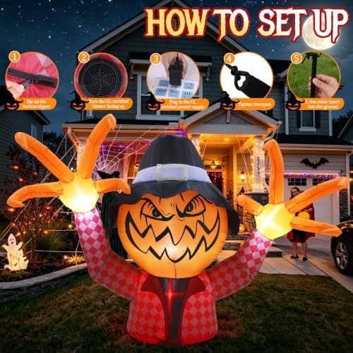 Halloween Inflatable Pumpkin Monster with Fingers Decorations