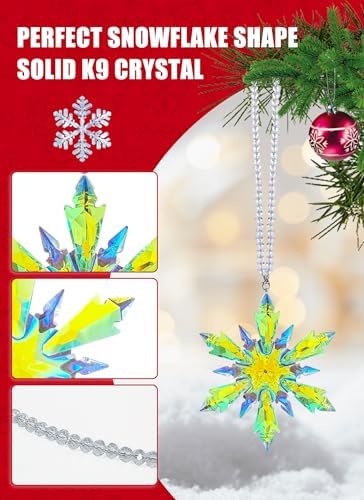2026 Colorful Faceted Crystal Snowflake Ornament