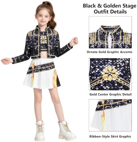 Pop Star Costume Kids Girls Fantasy Stage Outfit Halloween Costumes Set