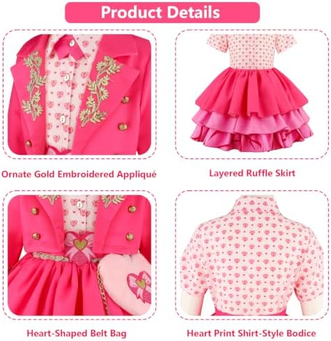 Kids Royal Princess Costume Girls Halloween Birthday Outfit Dress Up Set