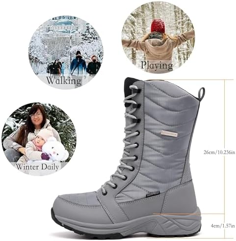 FW FRAN WILLOR Women's Waterproof Winter Snow Boots Warm Comfortable with Side Zipper - 2026 Fashion Lightweight Hiking boots for Cold Weather Insulated Mid Calf Military Booties