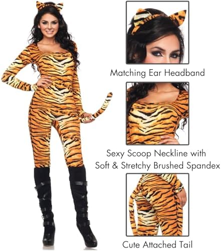 Leg Avenue Women's 2 Piece Wild Tigress Catsuit Costume