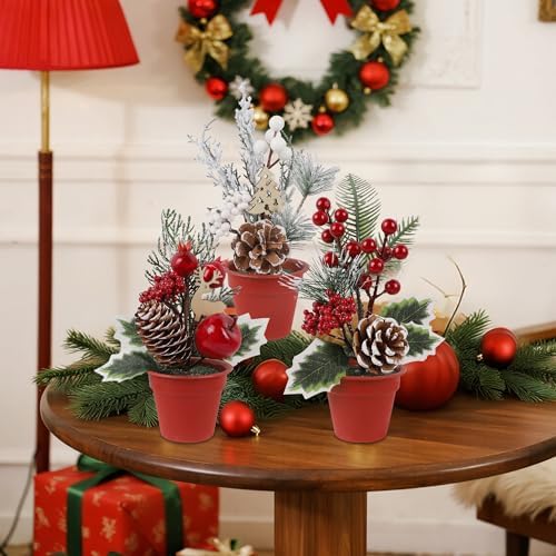 winemana Mini Christmas Tabletop Trees Centerpieces Decorations for Office