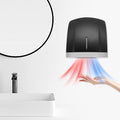 Commercial Hand Dryer Black 1800W High Speed Hot and Cold Wind Wall-Mounted Automatic Electric Hand Dryer with Plug and Two Installation Mothod for Industry Business Restrooms