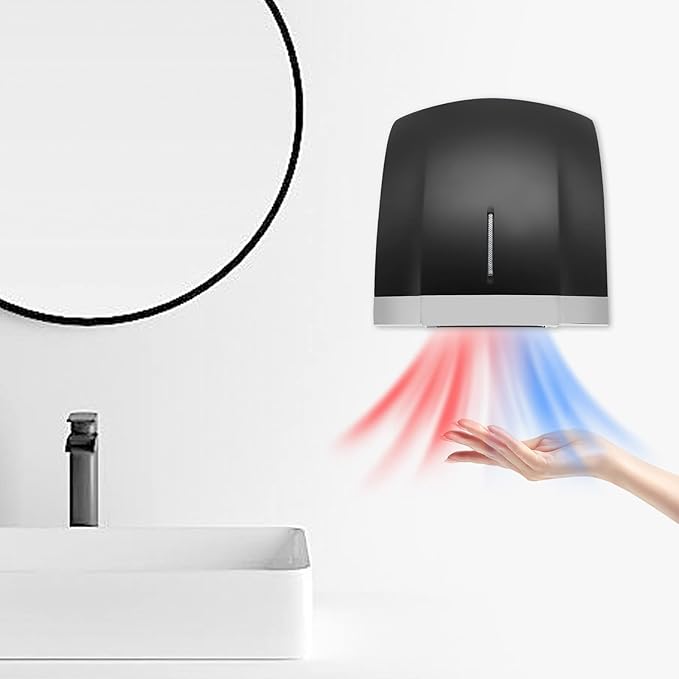 Automatic Electric Hand Dryer, High Speed Hand Air Dryer for Commercial Household 1800W Hot and Cold Wind