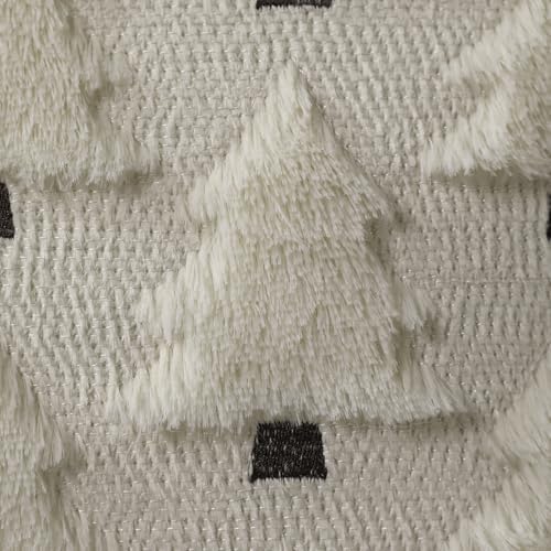 Allorry Christmas Pillow Covers 12x20 inch Set of 2 Christmas Decorations Soft Plush Faux Fur Wool Cream White Christmas Tree Throw Pillow Cases Winter Holiday Decor for Sofa Living Room PT-002D12