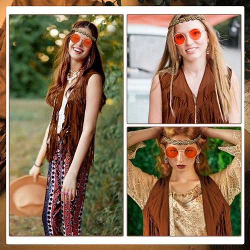 Leumoi 5 Pcs 60s 70s Costume for Women Disco Outfits