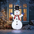 VINGLI 6FT Lighted Pop Up Snowman Christmas Decorations, 200 LED Warm White Lights with 20 Flashing Bulbs, Telescopic Snowflake Snowman for Outdoor Yard Lawn Porch, 30V Low Voltage Holiday Decor