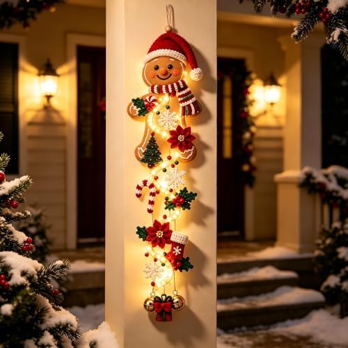 Glowing Christmas Door Hanger,Lighted Christmas Door Hanger Decorations(6#)