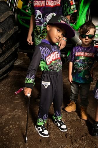 Monster Jam French Terry Racing Zip Up Coverall Infant to Big Kid Grave Digger El Toro Loco Megalodon