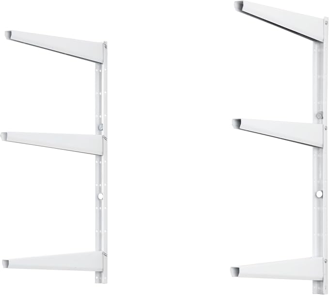 Delta Minimalistic White Shelf Brackets Cycle, Set of 6 Fully Adjustable 12-inch Heavy Duty Shelf Brackets, Holds Up to 480 lbs, Modern Shelf Bracket for Wood Shelves