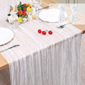 2 Pieces Cheesecloth Table Runner 35 x 118 inch Boho Gauze Table Runner Rustic Wedding Cheese Cloth Decor for Wedding Bridal Baby Shower Birthday Party St. Patrick's Day Table Decorations