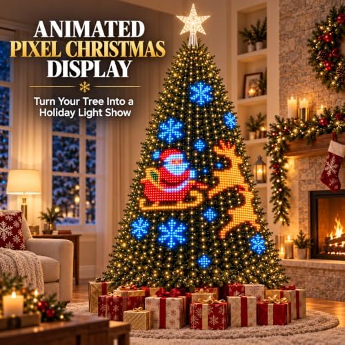 Christmas Tree Pixel Lights, USB Powered Animated Light Show with Remote