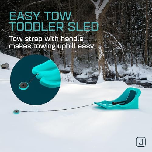 Gizmo Riders Baby Rider, Toddler Sled - 3-Point Harness, Anti-Slip Seat, Retractable Tow Strap, Durable Plastic, Ideal for 6 Months to 3 Years, Supports Up to 55 lbs, Winter Fun for Little Ones