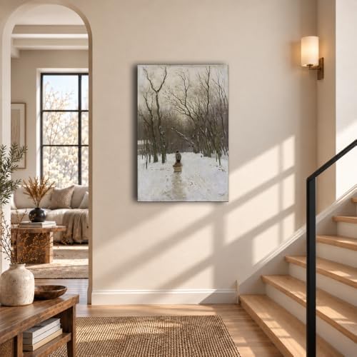 Winter in The Scheveningen Woods Canvas Wall Art (Framed,12×18 inch)