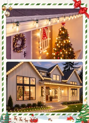 Christmas Light Clips, 50 Count Universal Spring Clips for C7 C9 Lights